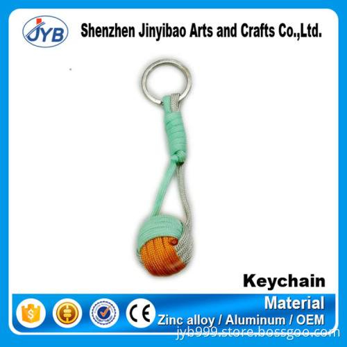 2016 hit product custom rope knots keyring parachute ropes ball keychain